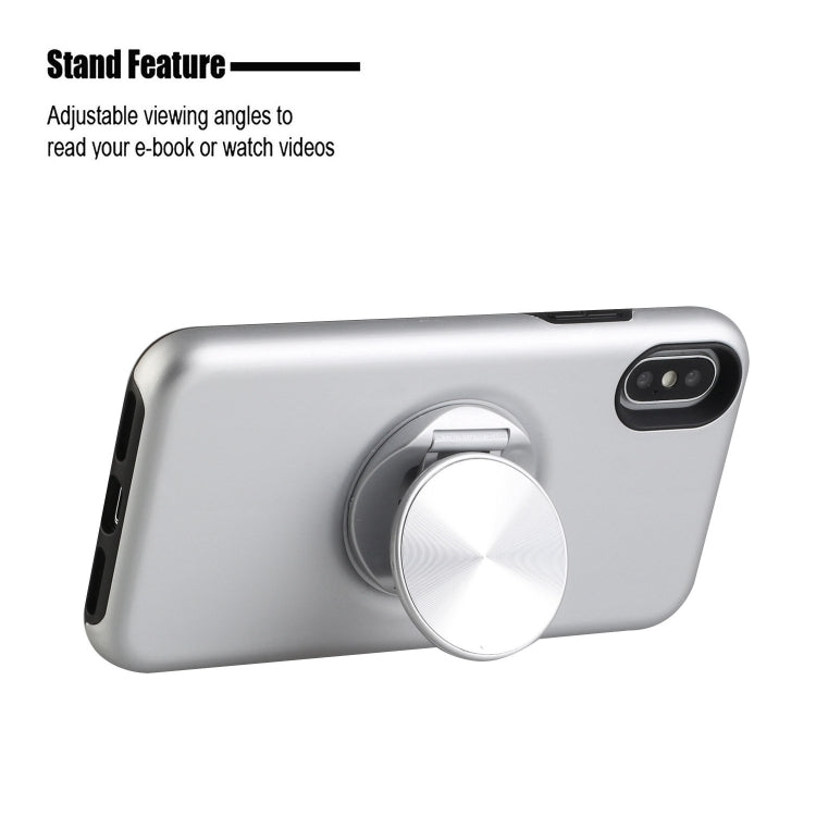 For iPhone XS Max TPU+PC 2 in 1 Shockproof Case with Magnetic Round Car Holder