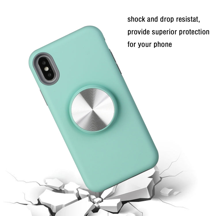 For iPhone XS Max TPU+PC 2 in 1 Shockproof Case with Magnetic Round Car Holder