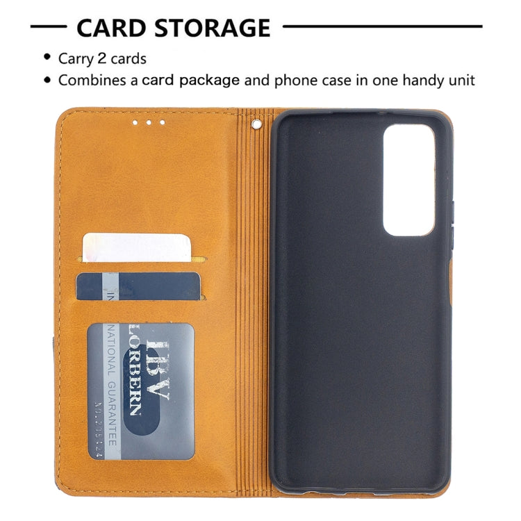 For Huawei P smart 2021 / Y7a Prismatic Invisible Magnetic Horizontal Flip Leather Case with Holder & Card Slots & Photo Frame