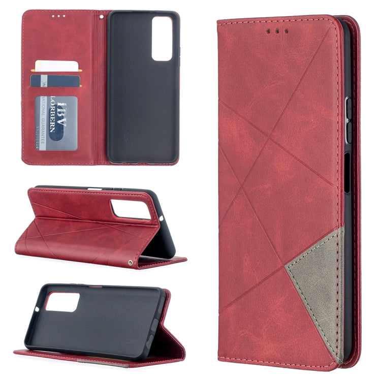 For Huawei P smart 2021 / Y7a Prismatic Invisible Magnetic Horizontal Flip Leather Case with Holder & Card Slots & Photo Frame