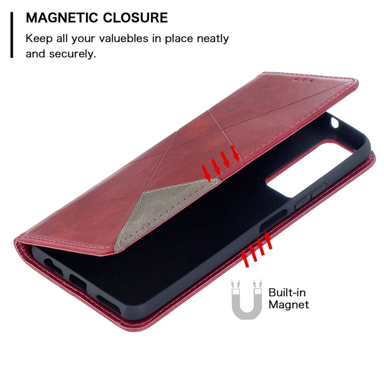 For Huawei P smart 2021 / Y7a Prismatic Invisible Magnetic Horizontal Flip Leather Case with Holder & Card Slots & Photo Frame