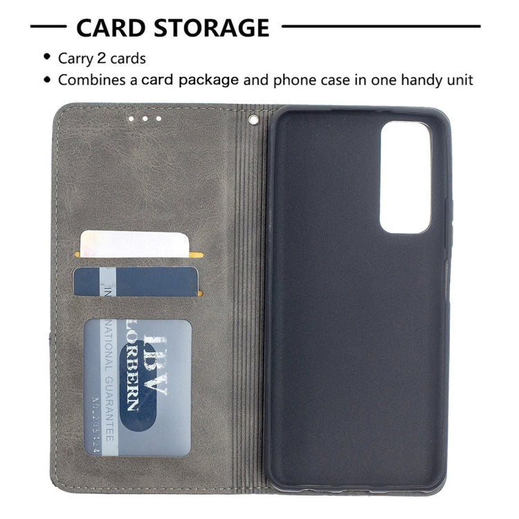 For Huawei P smart 2021 / Y7a Prismatic Invisible Magnetic Horizontal Flip Leather Case with Holder & Card Slots & Photo Frame