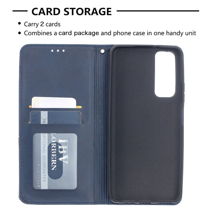 For Huawei P smart 2021 / Y7a Prismatic Invisible Magnetic Horizontal Flip Leather Case with Holder & Card Slots & Photo Frame