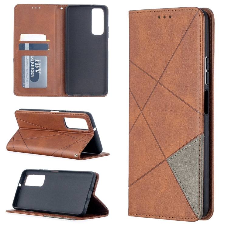 For Huawei P smart 2021 / Y7a Prismatic Invisible Magnetic Horizontal Flip Leather Case with Holder & Card Slots & Photo Frame