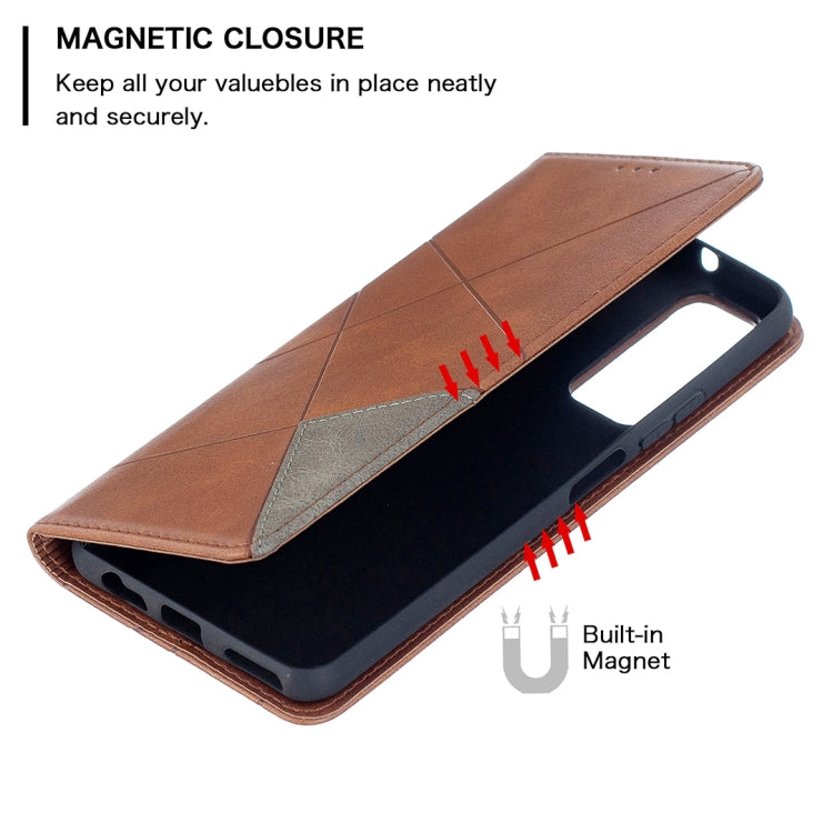For Huawei P smart 2021 / Y7a Prismatic Invisible Magnetic Horizontal Flip Leather Case with Holder & Card Slots & Photo Frame