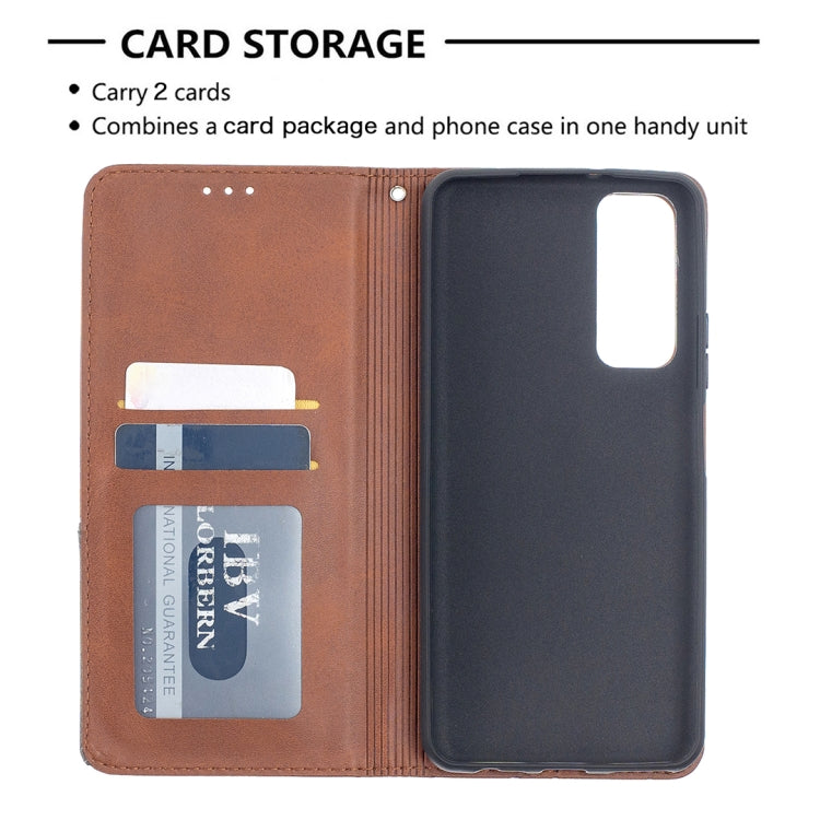 For Huawei P smart 2021 / Y7a Prismatic Invisible Magnetic Horizontal Flip Leather Case with Holder & Card Slots & Photo Frame