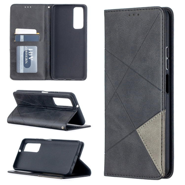 For Huawei P smart 2021 / Y7a Prismatic Invisible Magnetic Horizontal Flip Leather Case with Holder & Card Slots & Photo Frame