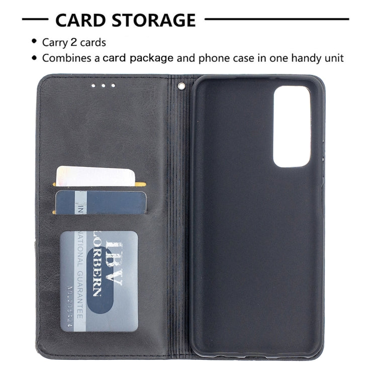 For Huawei P smart 2021 / Y7a Prismatic Invisible Magnetic Horizontal Flip Leather Case with Holder & Card Slots & Photo Frame