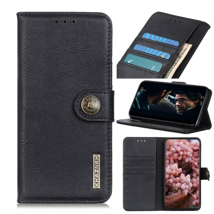 For OPPO A15 KHAZNEH Cowhide Texture Horizontal Flip Leather Case with Holder & Card Slots & Wallet