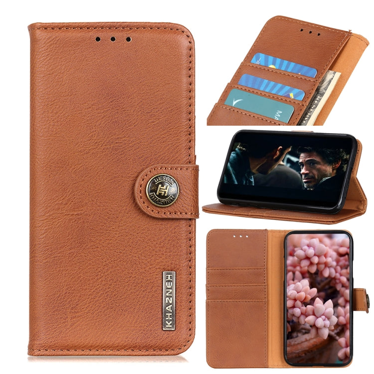 For OPPO A15 KHAZNEH Cowhide Texture Horizontal Flip Leather Case with Holder & Card Slots & Wallet