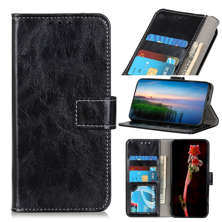 Retro Crazy Horse Texture Horizontal Flip Leather Case with Holder & Card Slots & Photo Frame & Wallet For OPPO A15