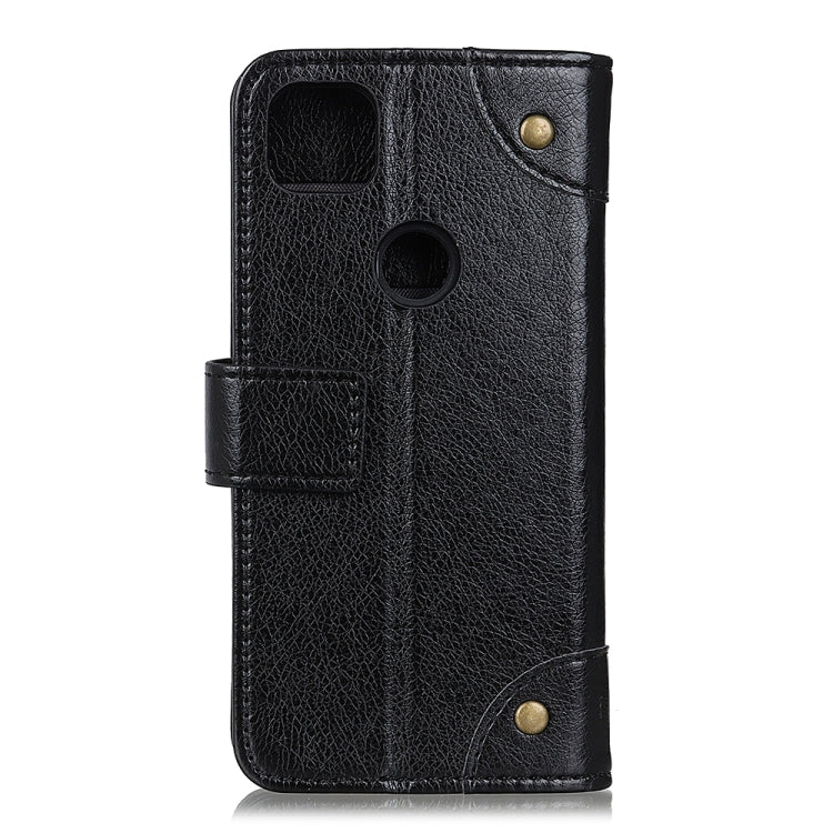 For OPPO A15 Copper Buckle Nappa Texture Horizontal Flip Leather Case with Holder & Card Slots & Wallet