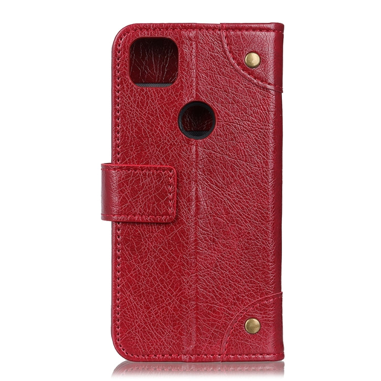 For OPPO A15 Copper Buckle Nappa Texture Horizontal Flip Leather Case with Holder & Card Slots & Wallet