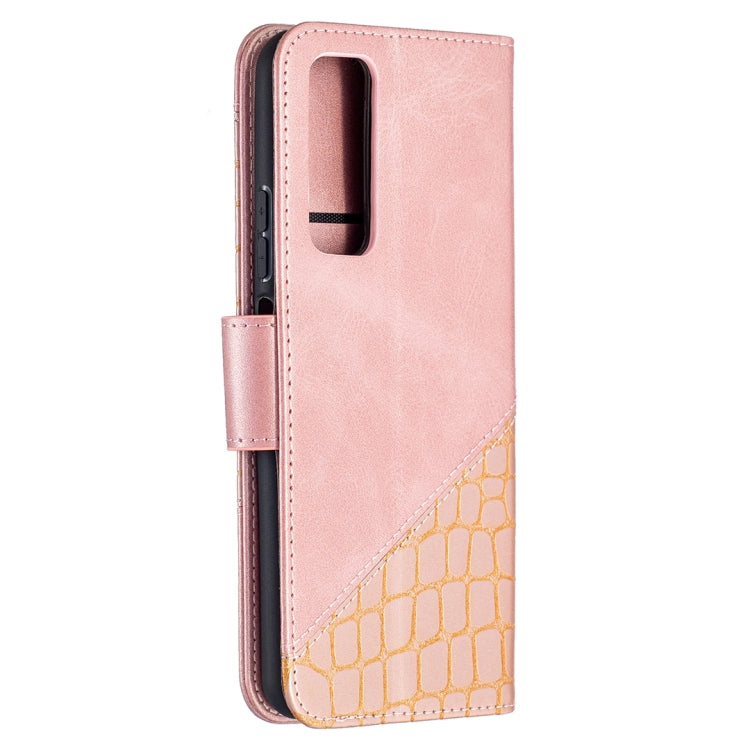 For Huawei P smart 2021 / Y7a Matching Color Crocodile Texture Horizontal Flip PU Leather Case with Wallet & Holder & Card Slots