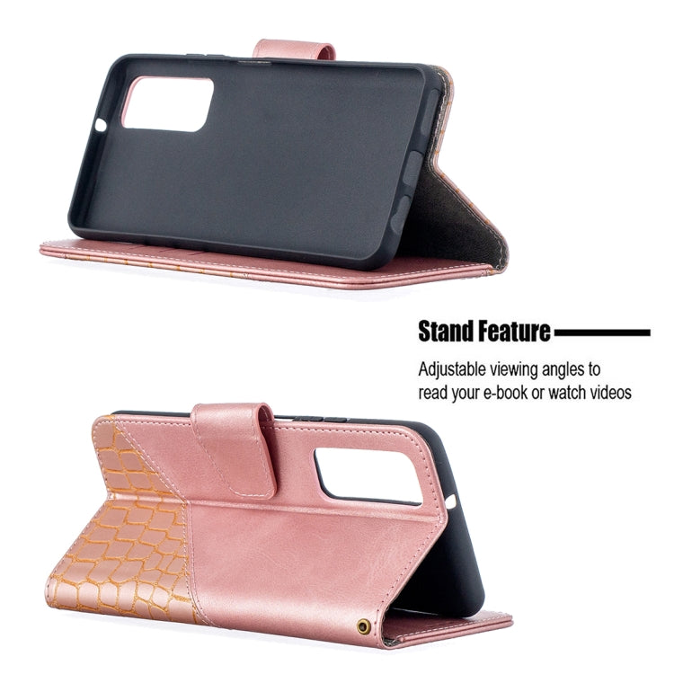 For Huawei P smart 2021 / Y7a Matching Color Crocodile Texture Horizontal Flip PU Leather Case with Wallet & Holder & Card Slots