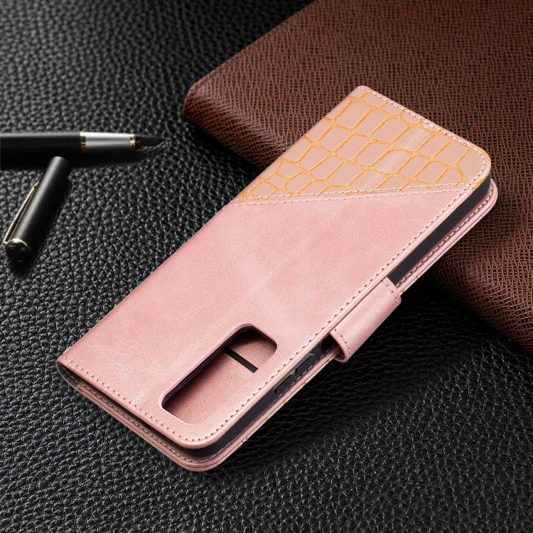 For Huawei P smart 2021 / Y7a Matching Color Crocodile Texture Horizontal Flip PU Leather Case with Wallet & Holder & Card Slots
