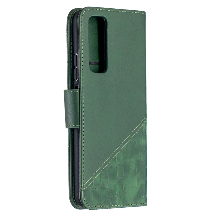 For Huawei P smart 2021 / Y7a Matching Color Crocodile Texture Horizontal Flip PU Leather Case with Wallet & Holder & Card Slots
