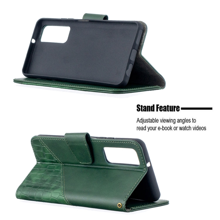 For Huawei P smart 2021 / Y7a Matching Color Crocodile Texture Horizontal Flip PU Leather Case with Wallet & Holder & Card Slots
