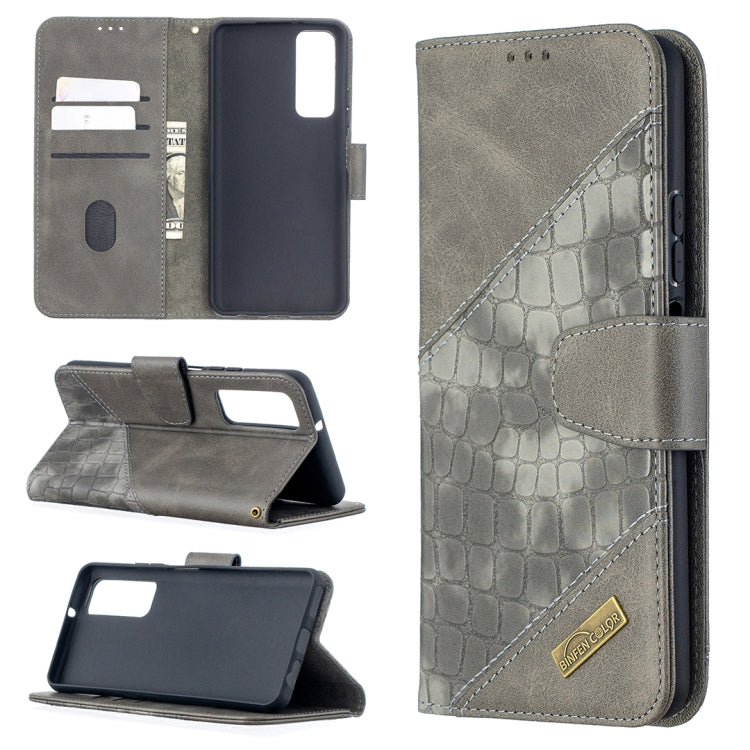 For Huawei P smart 2021 / Y7a Matching Color Crocodile Texture Horizontal Flip PU Leather Case with Wallet & Holder & Card Slots
