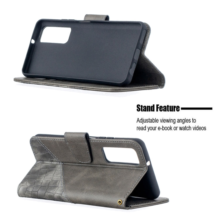 For Huawei P smart 2021 / Y7a Matching Color Crocodile Texture Horizontal Flip PU Leather Case with Wallet & Holder & Card Slots