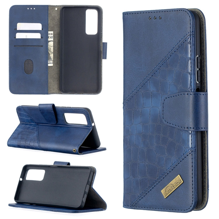For Huawei P smart 2021 / Y7a Matching Color Crocodile Texture Horizontal Flip PU Leather Case with Wallet & Holder & Card Slots