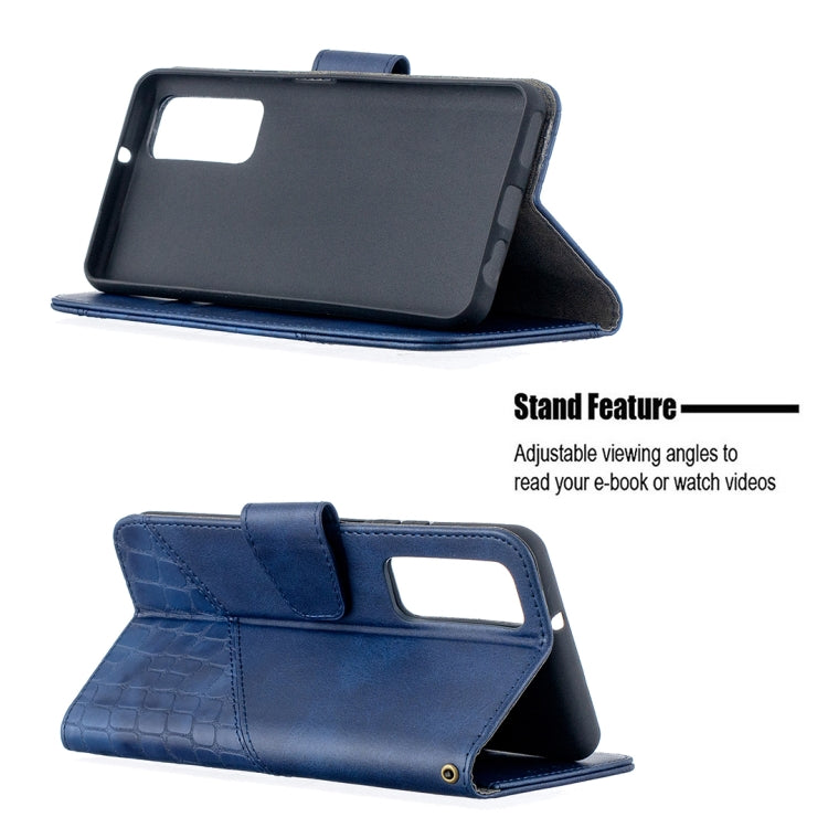 For Huawei P smart 2021 / Y7a Matching Color Crocodile Texture Horizontal Flip PU Leather Case with Wallet & Holder & Card Slots