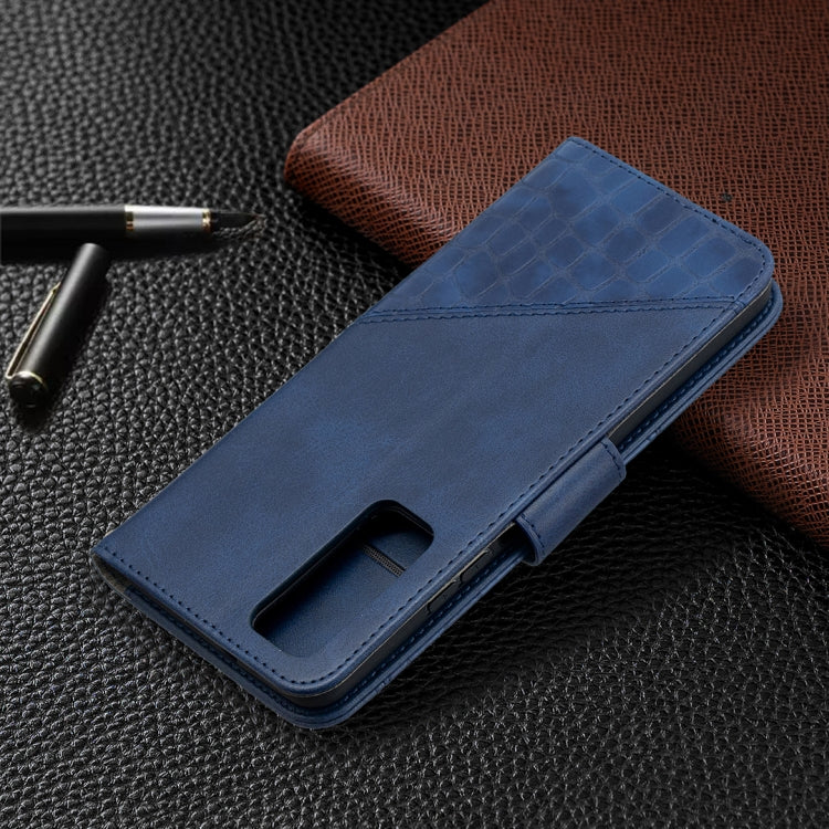 For Huawei P smart 2021 / Y7a Matching Color Crocodile Texture Horizontal Flip PU Leather Case with Wallet & Holder & Card Slots