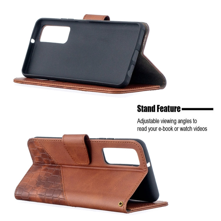 For Huawei P smart 2021 / Y7a Matching Color Crocodile Texture Horizontal Flip PU Leather Case with Wallet & Holder & Card Slots