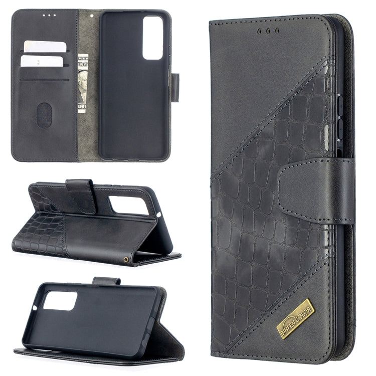 For Huawei P smart 2021 / Y7a Matching Color Crocodile Texture Horizontal Flip PU Leather Case with Wallet & Holder & Card Slots