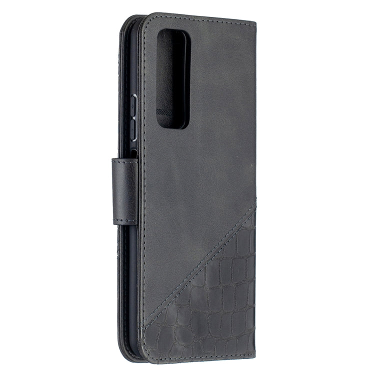 For Huawei P smart 2021 / Y7a Matching Color Crocodile Texture Horizontal Flip PU Leather Case with Wallet & Holder & Card Slots