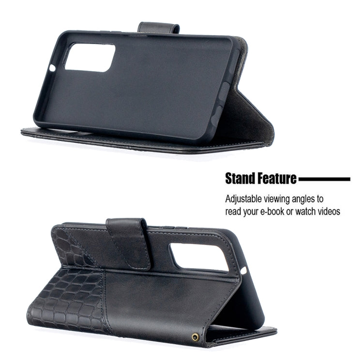 For Huawei P smart 2021 / Y7a Matching Color Crocodile Texture Horizontal Flip PU Leather Case with Wallet & Holder & Card Slots