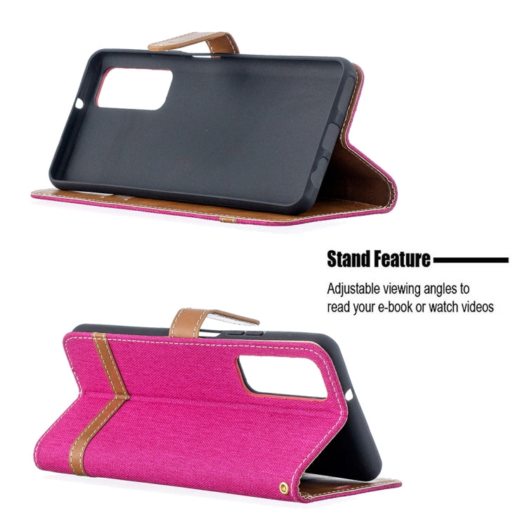 For Huawei P smart 2021 / Y7a Lite Color Matching Denim Texture Horizontal Flip Leather Case with Holder & Card Slots & Wallet & Lanyard