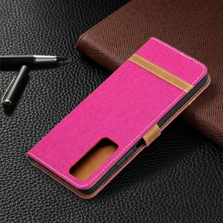 For Huawei P smart 2021 / Y7a Lite Color Matching Denim Texture Horizontal Flip Leather Case with Holder & Card Slots & Wallet & Lanyard
