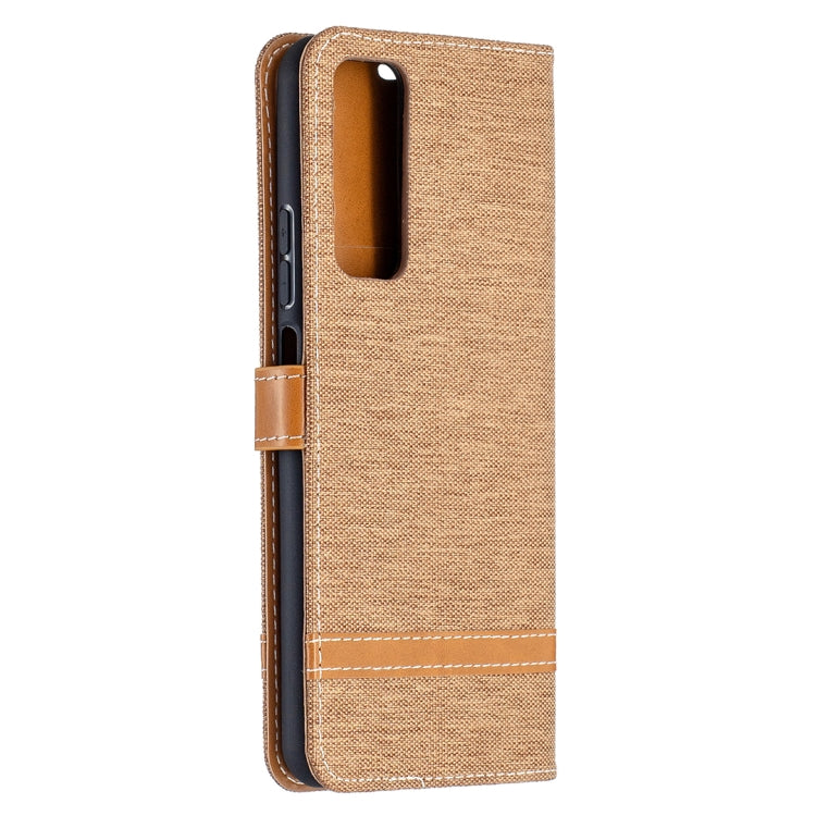 For Huawei P smart 2021 / Y7a Lite Color Matching Denim Texture Horizontal Flip Leather Case with Holder & Card Slots & Wallet & Lanyard