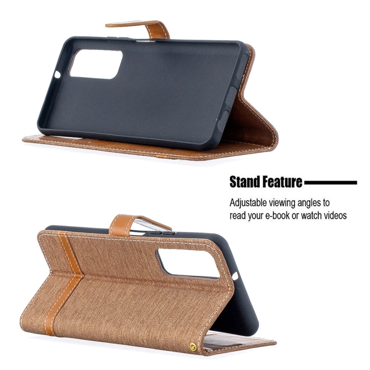 For Huawei P smart 2021 / Y7a Lite Color Matching Denim Texture Horizontal Flip Leather Case with Holder & Card Slots & Wallet & Lanyard