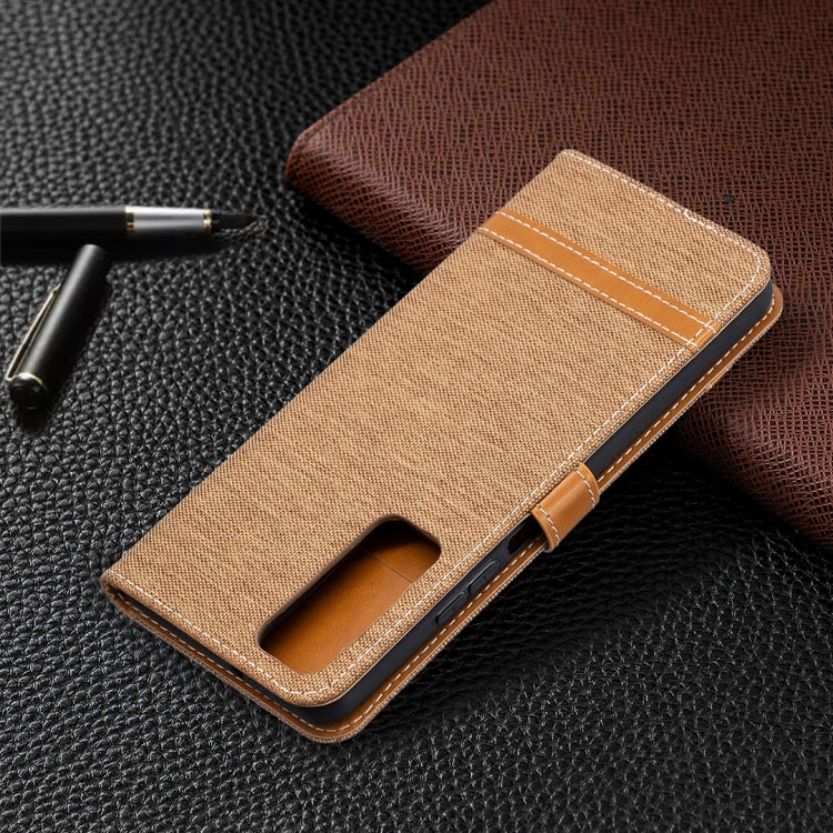 For Huawei P smart 2021 / Y7a Lite Color Matching Denim Texture Horizontal Flip Leather Case with Holder & Card Slots & Wallet & Lanyard