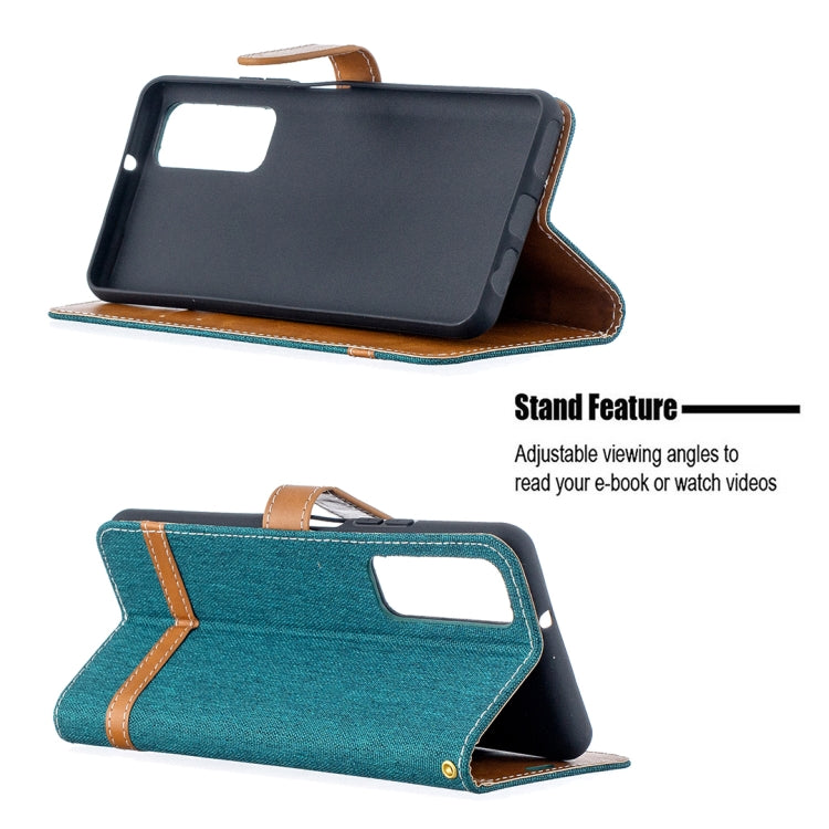 For Huawei P smart 2021 / Y7a Lite Color Matching Denim Texture Horizontal Flip Leather Case with Holder & Card Slots & Wallet & Lanyard