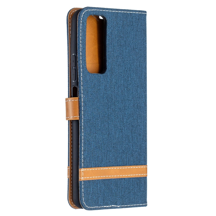 For Huawei P smart 2021 / Y7a Lite Color Matching Denim Texture Horizontal Flip Leather Case with Holder & Card Slots & Wallet & Lanyard