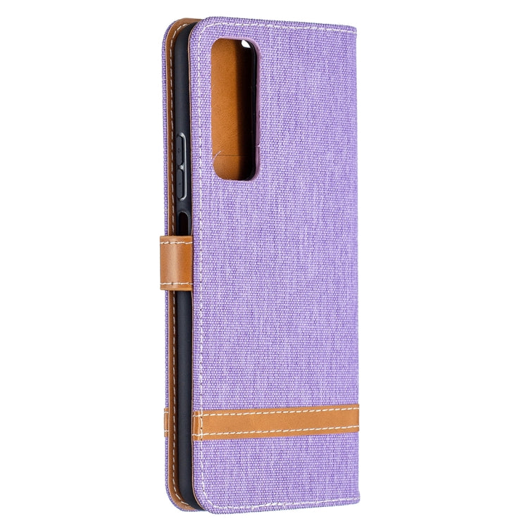 For Huawei P smart 2021 / Y7a Lite Color Matching Denim Texture Horizontal Flip Leather Case with Holder & Card Slots & Wallet & Lanyard
