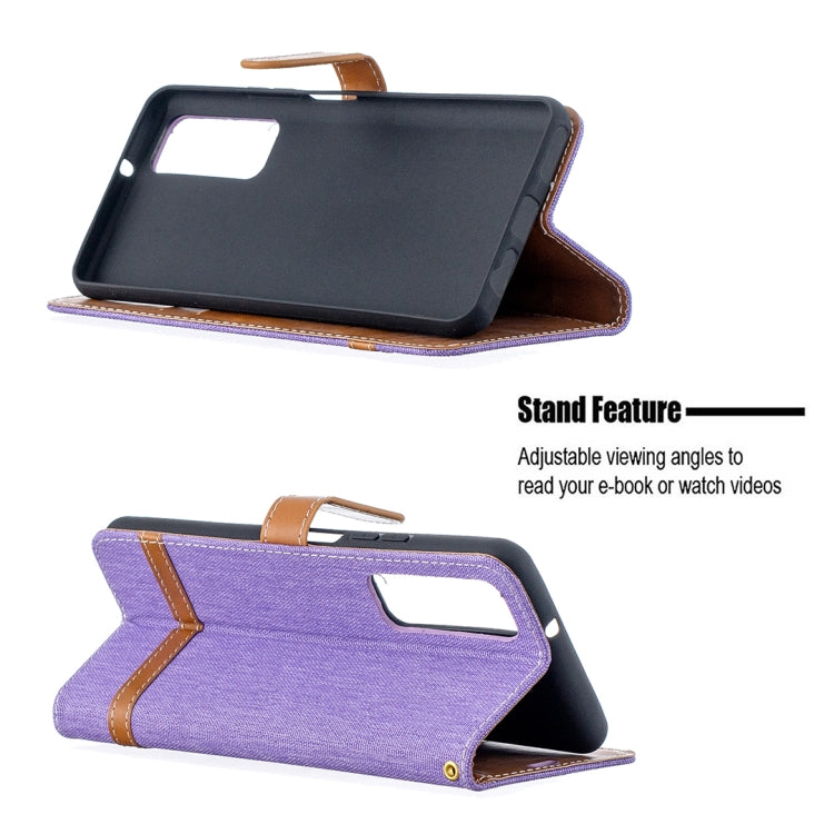 For Huawei P smart 2021 / Y7a Lite Color Matching Denim Texture Horizontal Flip Leather Case with Holder & Card Slots & Wallet & Lanyard