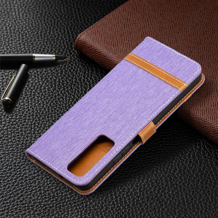 For Huawei P smart 2021 / Y7a Lite Color Matching Denim Texture Horizontal Flip Leather Case with Holder & Card Slots & Wallet & Lanyard