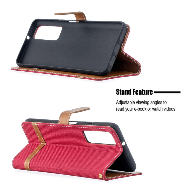 For Huawei P smart 2021 / Y7a Lite Color Matching Denim Texture Horizontal Flip Leather Case with Holder & Card Slots & Wallet & Lanyard
