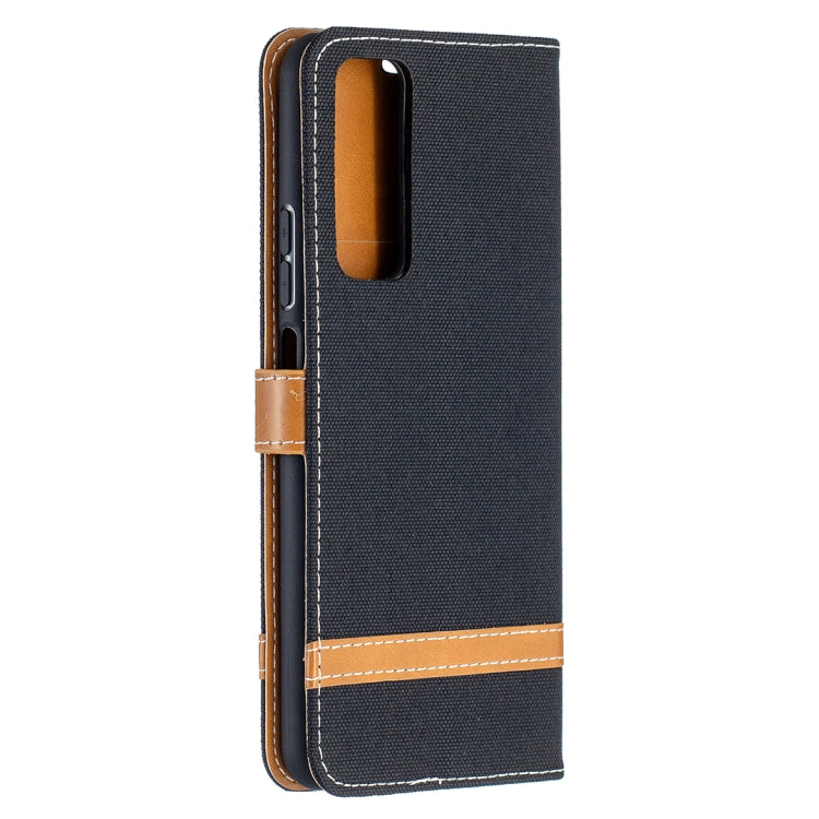 For Huawei P smart 2021 / Y7a Lite Color Matching Denim Texture Horizontal Flip Leather Case with Holder & Card Slots & Wallet & Lanyard