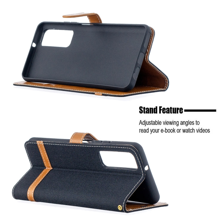 For Huawei P smart 2021 / Y7a Lite Color Matching Denim Texture Horizontal Flip Leather Case with Holder & Card Slots & Wallet & Lanyard