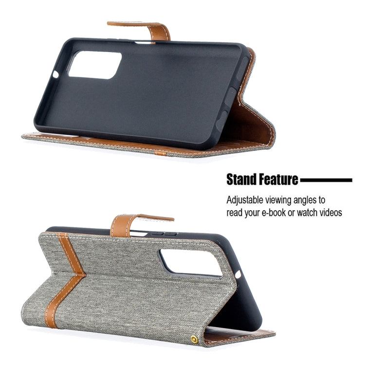 For Huawei P smart 2021 / Y7a Lite Color Matching Denim Texture Horizontal Flip Leather Case with Holder & Card Slots & Wallet & Lanyard