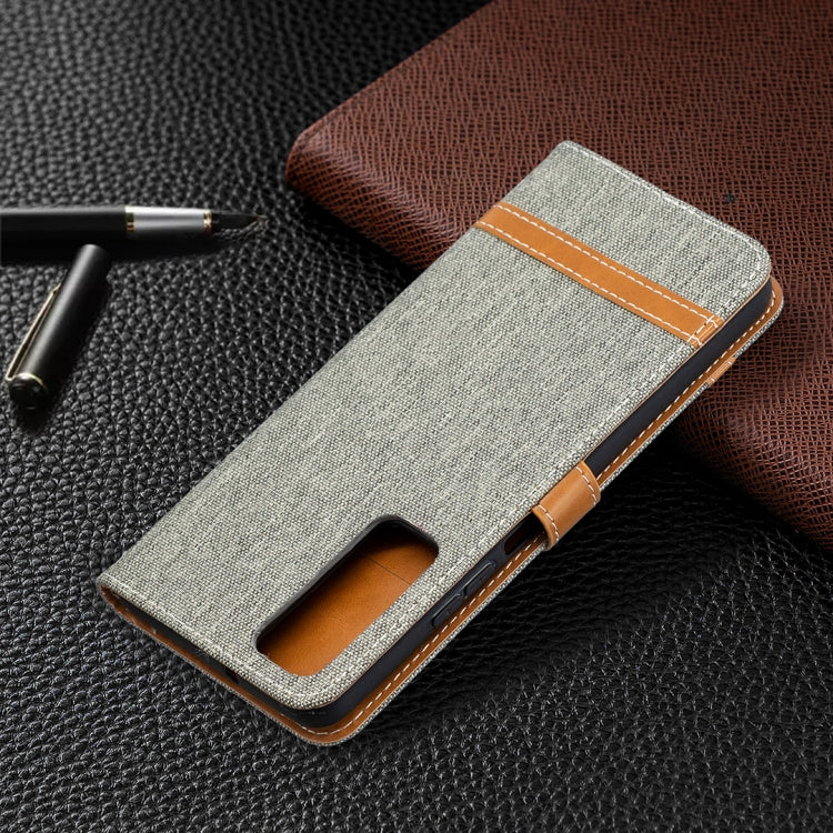 For Huawei P smart 2021 / Y7a Lite Color Matching Denim Texture Horizontal Flip Leather Case with Holder & Card Slots & Wallet & Lanyard