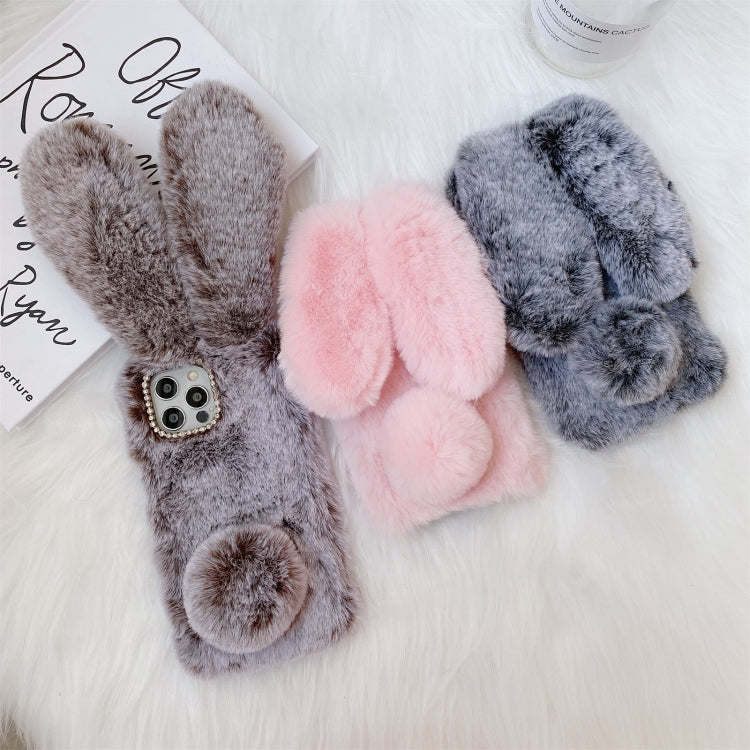 For iPhone 12 mini Plush Rabbit Soft TPU Protective Case
