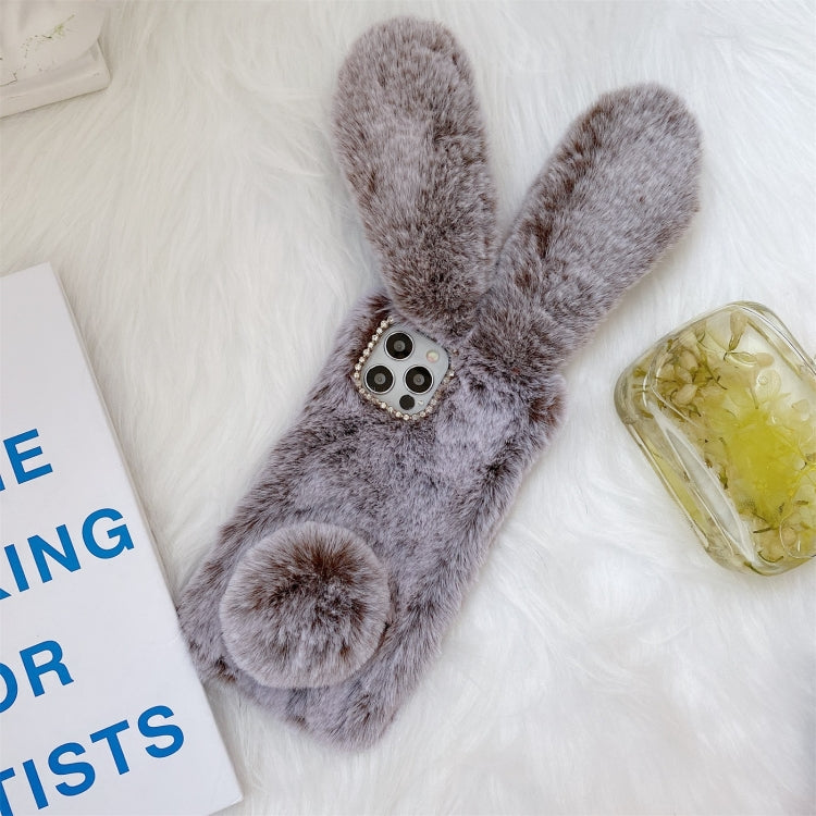 For iPhone 12 mini Plush Rabbit Soft TPU Protective Case