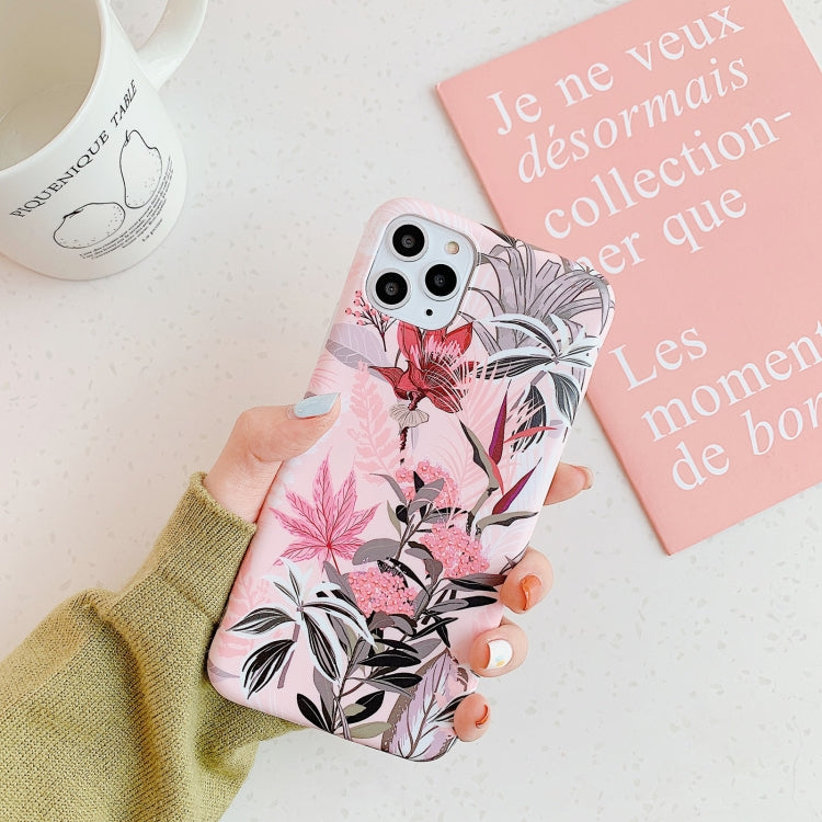 For iPhone 11 Plantain Flower Leaves Series Pattern Shockproof Protective Case