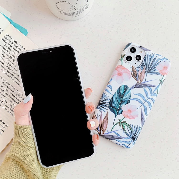 For iPhone 11 Plantain Flower Leaves Series Pattern Shockproof Protective Case